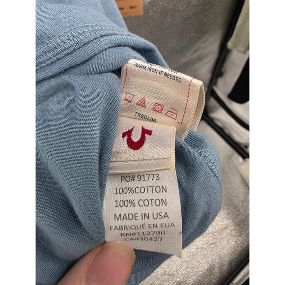 True Religion XS Slate Blue Polo Shirt 100% Cotton NWT - Picture 9 of 10